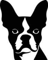 boston terrier silhuett porträtt vektor