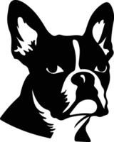 boston terrier silhuett porträtt vektor