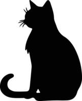 cymrisch Katze schwarz Silhouette vektor