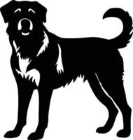 anatolisch Schäfer Hund schwarz Silhouette vektor