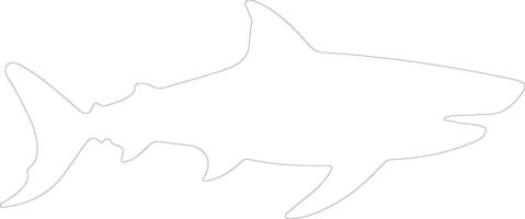 sola haj översikt silhuett vektor