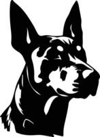 Dobermann Pinscher Silhouette Porträt vektor