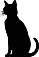 Russisch Blau Katze schwarz Silhouette vektor