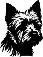 norwich Terrier Silhouette Porträt vektor