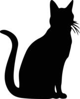 korat Katze Silhouette Porträt vektor