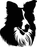 Collie Silhouette Porträt vektor