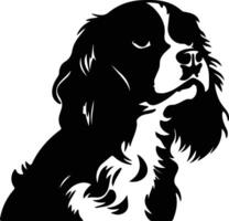 Kavalier König Charles Spaniel schwarz Silhouette vektor