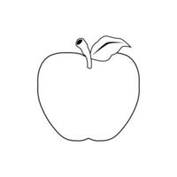 Apfel Obst Illustration 2d eben Grafik umrissen vektor