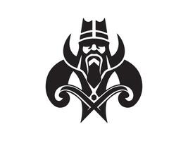 viking logotyp design ikon symbol vektor illustration. mänsklig viking logotyp design mall.