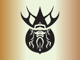 viking logotyp design ikon symbol vektor illustration. mänsklig viking logotyp design mall.