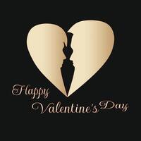 Valentinstag Tag Logo Design Vektor Vorlage. glücklich Valentinstag Tag Logo Design Gold Farbe. Paar Liebe Logo 14 Februar Valentinstag Tag.