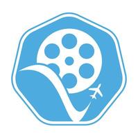 Reise Film Logo Design Vektor Symbol.