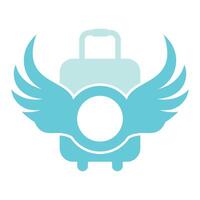 Flügel Tasche Reise kreativ Logo Design Illustration. vektor