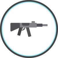 Maschine Gewehr eben Kreis Symbol vektor