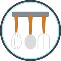 Küche Utensilien eben Kreis Symbol vektor