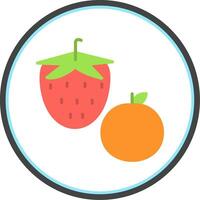frukt platt cirkel ikon vektor