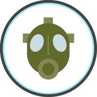 gas mask platt cirkel ikon vektor