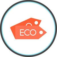 eco märka platt cirkel ikon vektor