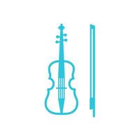 Geige. von Blau Symbol einstellen vektor