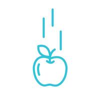Schwere Apfel Symbol. von Blau Symbol Satz. vektor