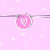 Valentinstag Karte mit Kopieren Raum, Rosa Hintergrund Weiß Herzen vektor