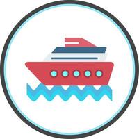 Kreuzfahrt Schiff eben Kreis Symbol vektor