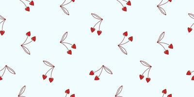 nahtlos Muster zum Valentinstag Tag mit Liebe Elemente auf ein Weiß Hintergrund. Vektor Herz Gekritzel Thema Satz, Romantik zum Karten, Banner, Flyer, Einladung, Blog, Verpackung Papier, Drucke.