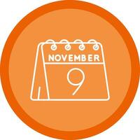 9:e av november platt cirkel Flerfärgad design ikon vektor