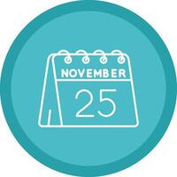 25 von November eben Kreis Mehrfarbig Design Symbol vektor