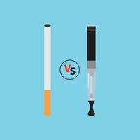 Rauchen vs. Dampfen. elektronisch Zigarette oder Verdampfer und Tabak Zigarre Gerät. Sucht ist gefährlich Rauchen Konzept Illustration vektor
