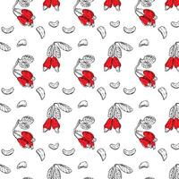 Hand gezeichnet Cashew Hintergrund mit rot Nüsse vektor