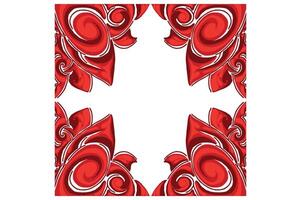 röd klädsel ram gräns vektor för dekoration design