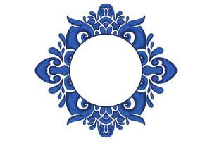 blå prydnad ram gräns vektor design för dekorativ element