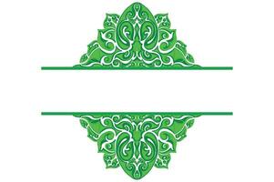 grön prydnad ram gräns vektor design för dekoration