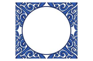 Blau Ornament Rahmen Rand Vektor Design zum dekorativ Element