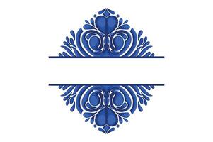 Blau Ornament Rahmen Rand Vektor Design zum dekorativ Element