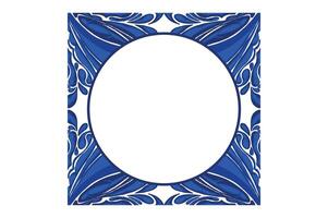 Blau Ornament Rahmen Rand Vektor Design zum dekorativ Element