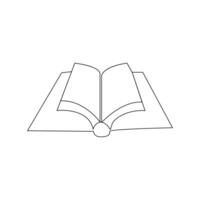 Vektor im einer kontinuierlich Linie Zeichnung von Buch Konzept von Ausbildung, Bibliothek Logo Illustration