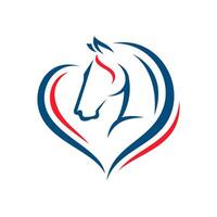 Pferd Liebe Logo Design Vektor Illustration