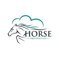 ryttare häst tävlings logotyp mall. vektor illustration