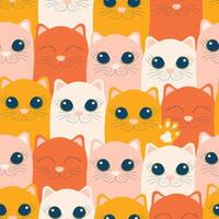 emotional Ingwer Herbst Katzen erstellen ein süß modern nahtlos Muster mit Haustiere zum Textilien. Vektor. vektor