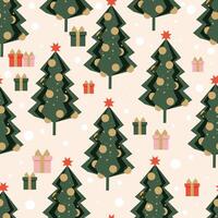 grön utsmyckad jul träd med stjärna former en festlig sömlös modern mönster för textilier och omslag papper. vektor. vektor