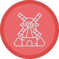 Windmühle eben Kreis Mehrfarbig Design Symbol vektor