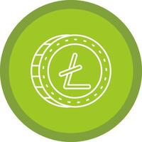 litecoin platt cirkel Flerfärgad design ikon vektor