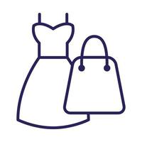 shoppingväska med klänning kvinnlig vektor