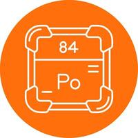 Polonium linear Kreis Mehrfarbig Design Symbol vektor