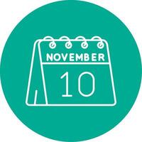 10 .. von November linear Kreis Mehrfarbig Design Symbol vektor