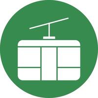 Seilbahn Glyphe Kreis Symbol vektor