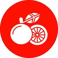grapefrukt glyf cirkel ikon vektor