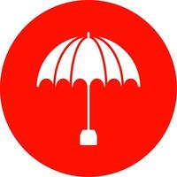 Regenschirm-Glyphe-Kreis-Symbol vektor